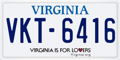 VA license plate VKT6416