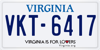 VA license plate VKT6417