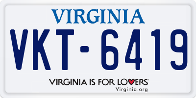 VA license plate VKT6419