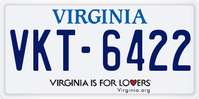 VA license plate VKT6422