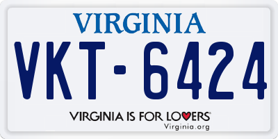 VA license plate VKT6424