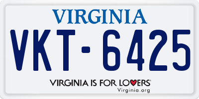 VA license plate VKT6425