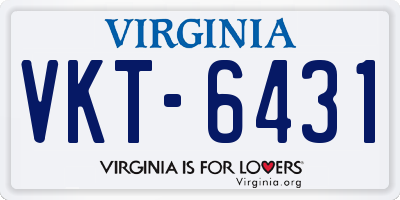 VA license plate VKT6431