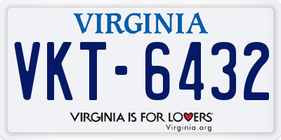 VA license plate VKT6432