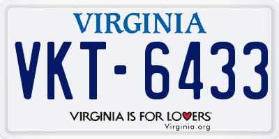 VA license plate VKT6433