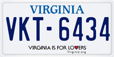 VA license plate VKT6434