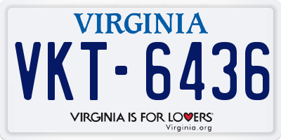 VA license plate VKT6436