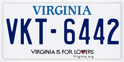 VA license plate VKT6442
