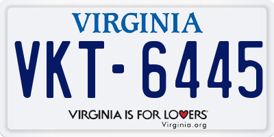VA license plate VKT6445