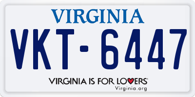 VA license plate VKT6447