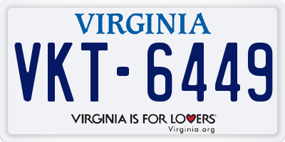 VA license plate VKT6449