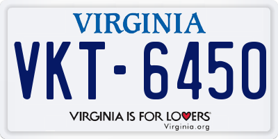 VA license plate VKT6450