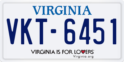VA license plate VKT6451