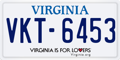 VA license plate VKT6453