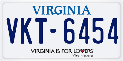 VA license plate VKT6454