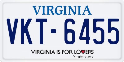 VA license plate VKT6455