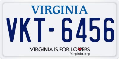 VA license plate VKT6456