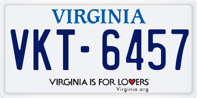 VA license plate VKT6457