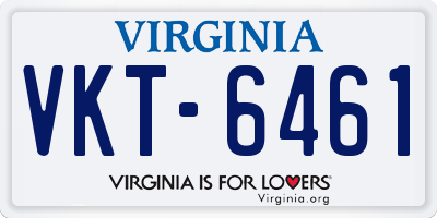 VA license plate VKT6461