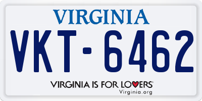 VA license plate VKT6462