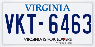 VA license plate VKT6463