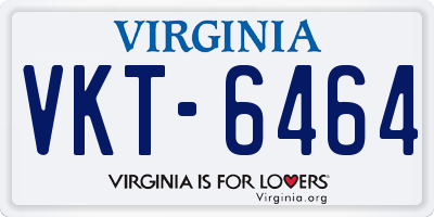 VA license plate VKT6464