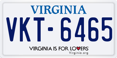 VA license plate VKT6465