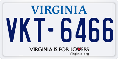 VA license plate VKT6466
