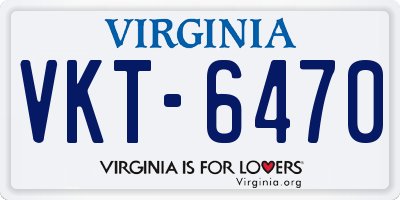 VA license plate VKT6470