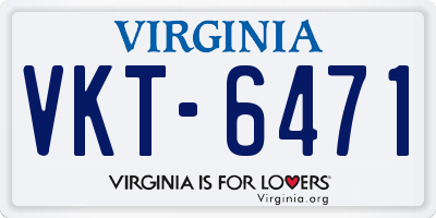 VA license plate VKT6471