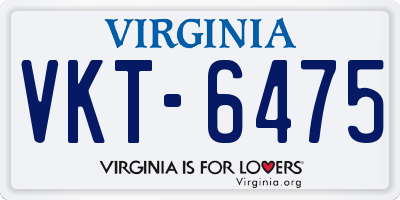 VA license plate VKT6475