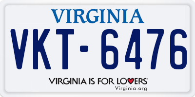 VA license plate VKT6476
