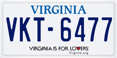 VA license plate VKT6477