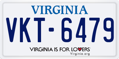 VA license plate VKT6479