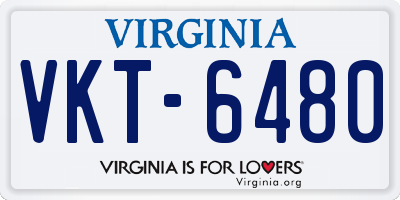VA license plate VKT6480
