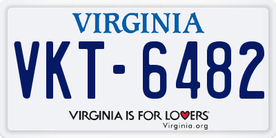 VA license plate VKT6482
