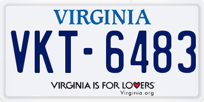 VA license plate VKT6483