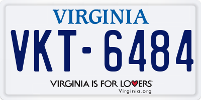 VA license plate VKT6484