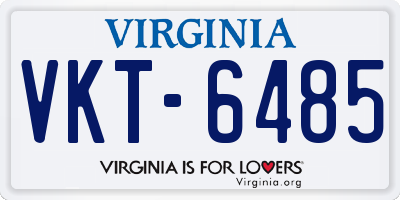 VA license plate VKT6485