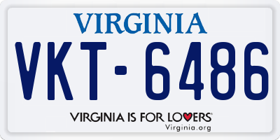 VA license plate VKT6486