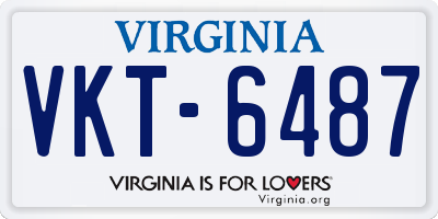 VA license plate VKT6487