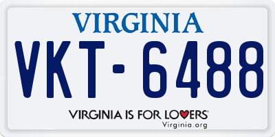 VA license plate VKT6488