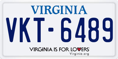VA license plate VKT6489