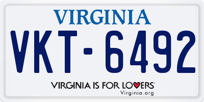 VA license plate VKT6492