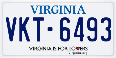 VA license plate VKT6493