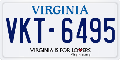 VA license plate VKT6495