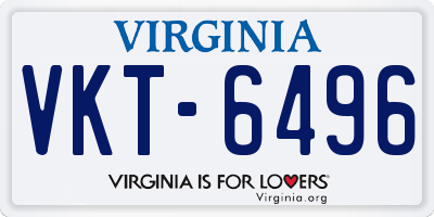 VA license plate VKT6496
