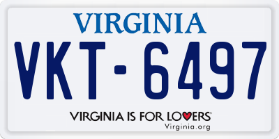 VA license plate VKT6497