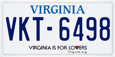 VA license plate VKT6498