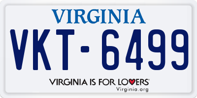 VA license plate VKT6499